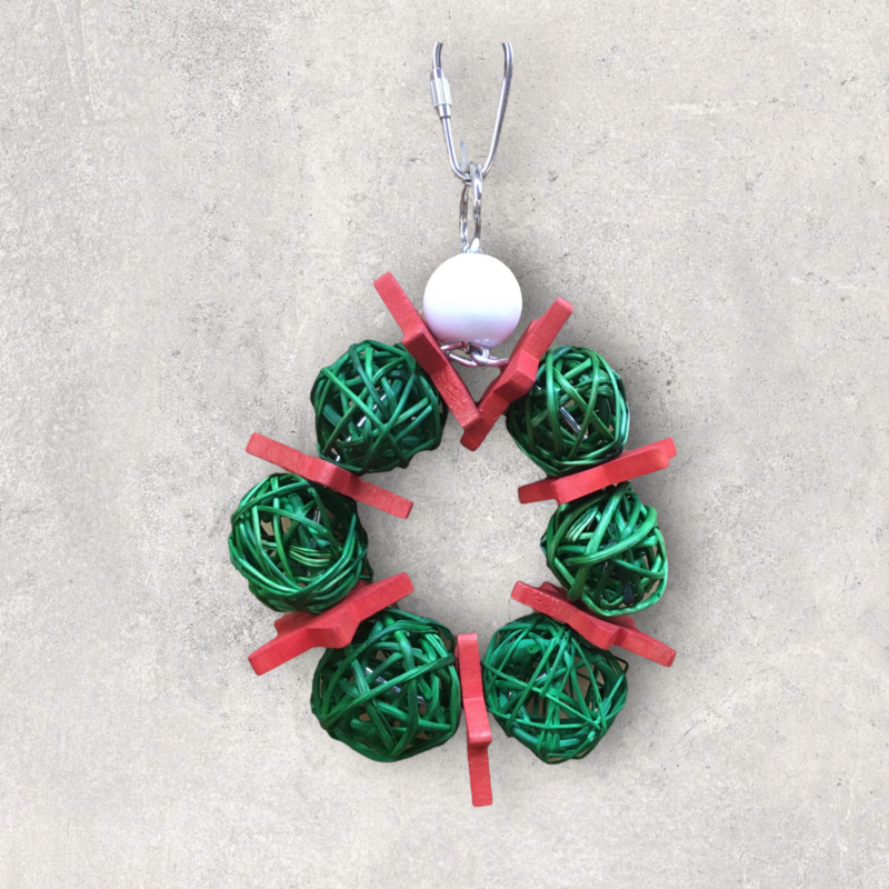 Holiday Wicker Ball Wreath