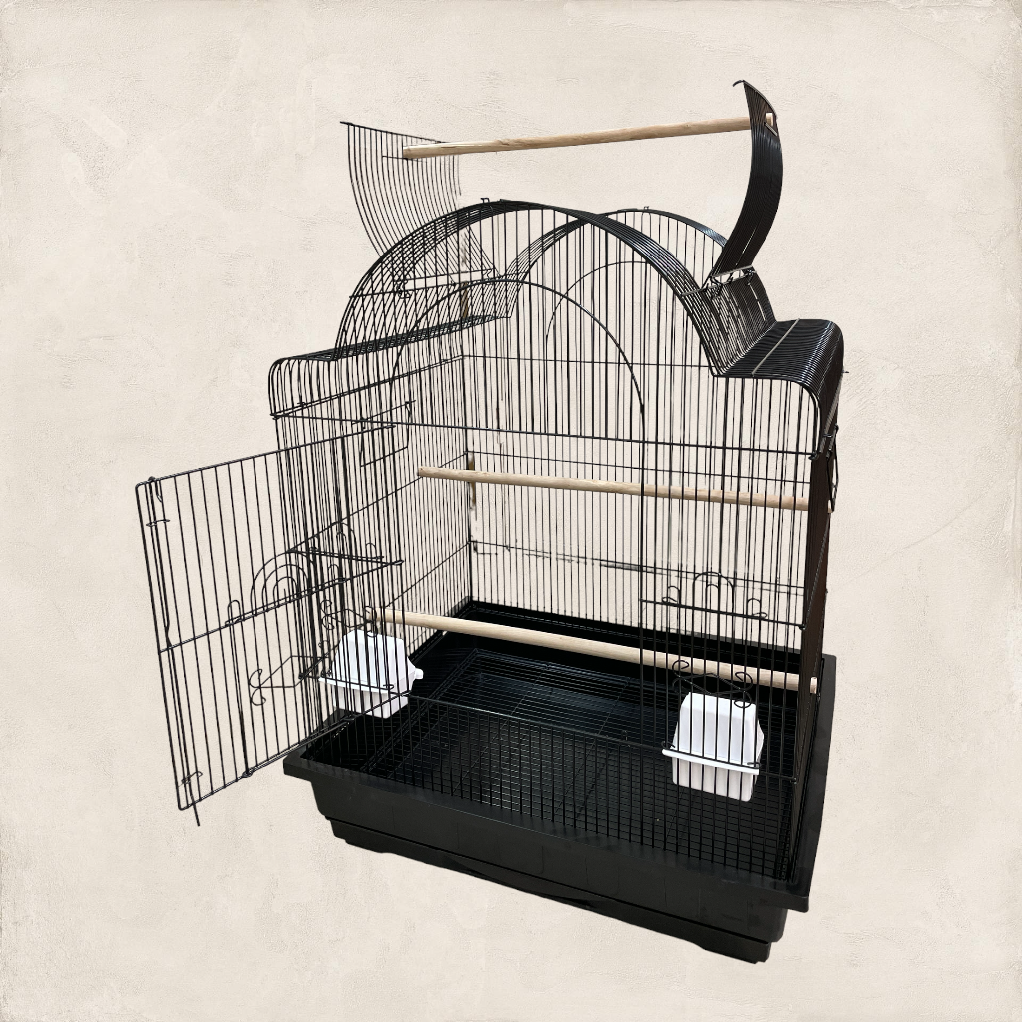 Victorian Open Top Cockatiel Cage (Black)