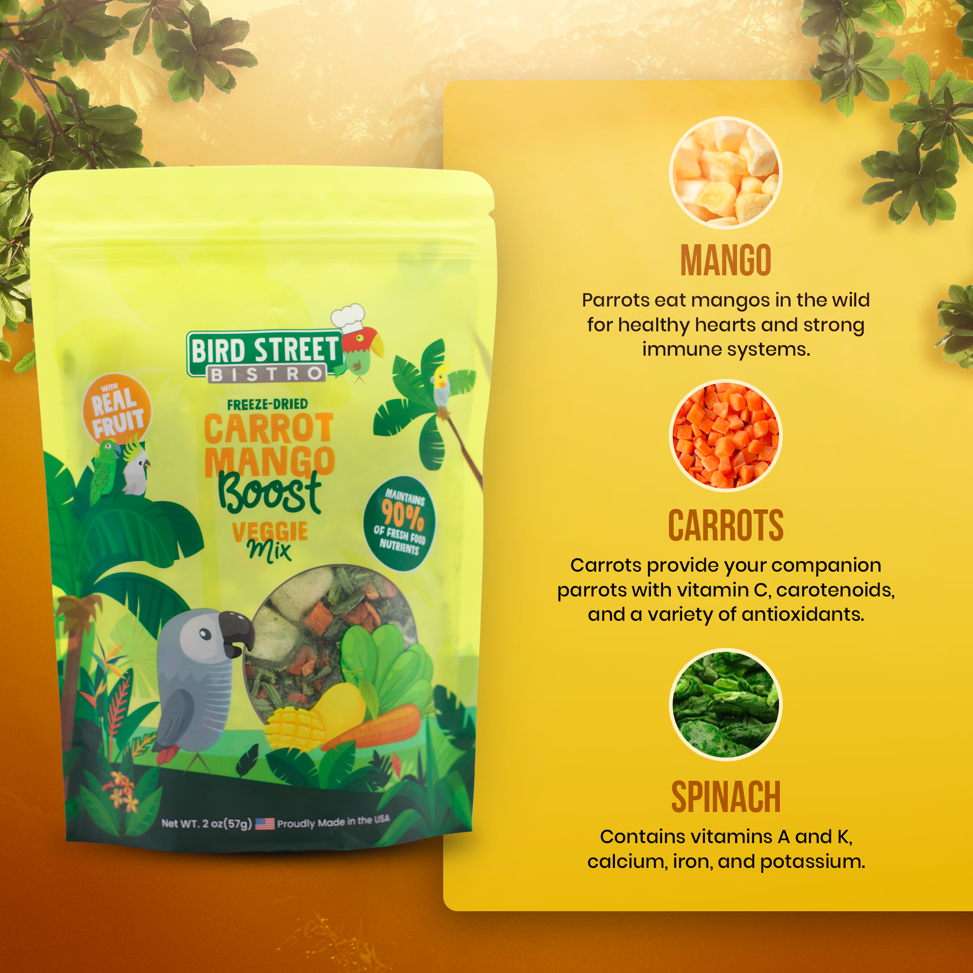 Carrot Mango Boost - Parrot Veggie Mix