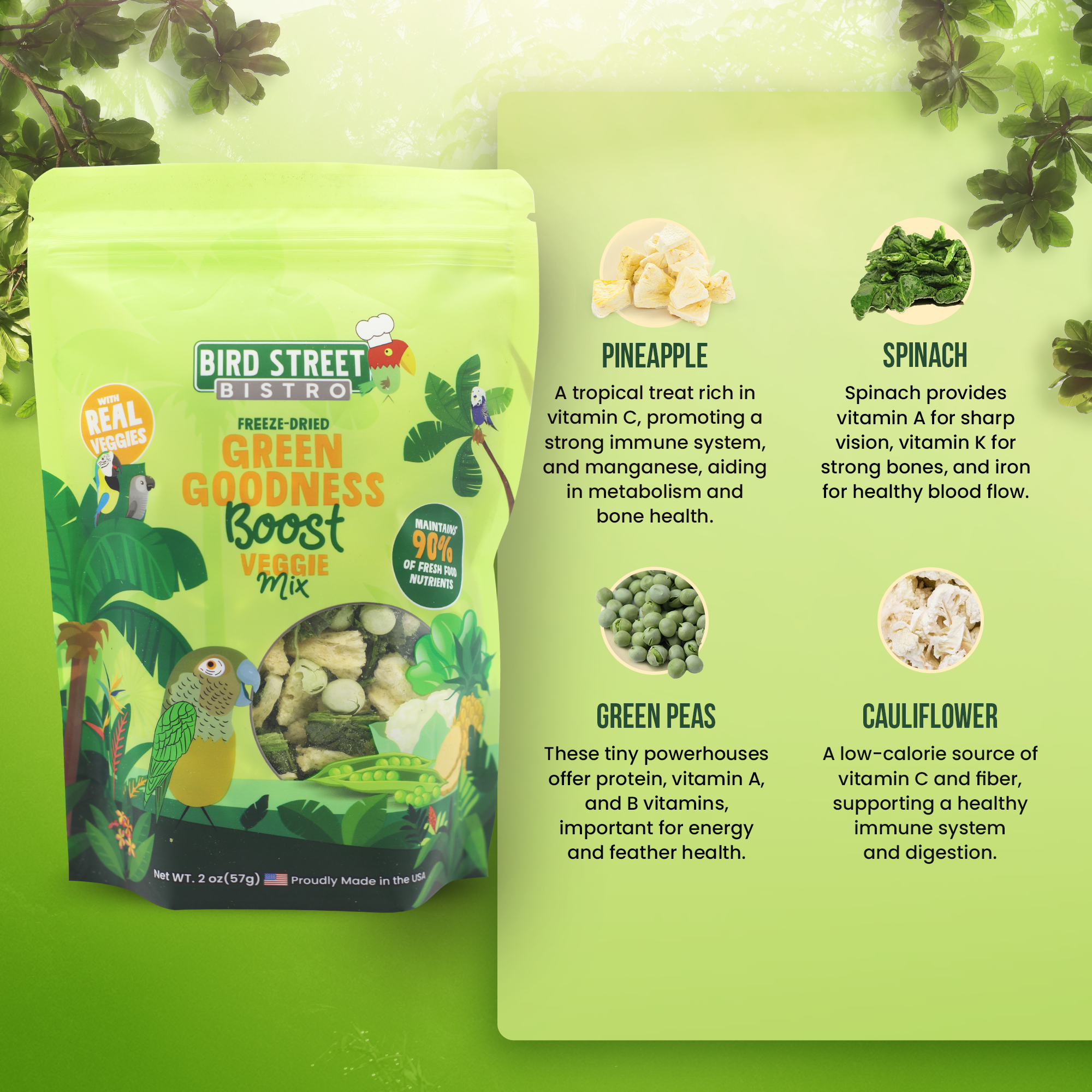 Green Goodness Boost - Parrot Veggie Mix