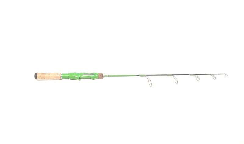 27" Green Cork Handle Rod  in full view
