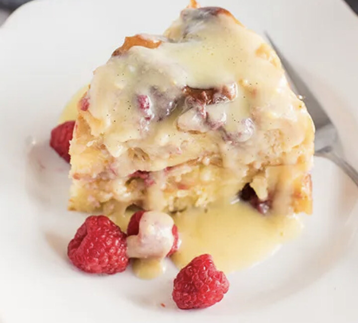 Raspberry White Chocolate Bread Pudding 4 oz