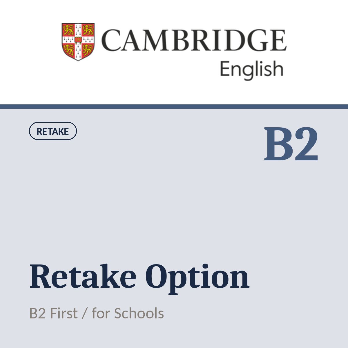 Retake Option Cambridge B2 First and First for Schools Digital &amp; PB