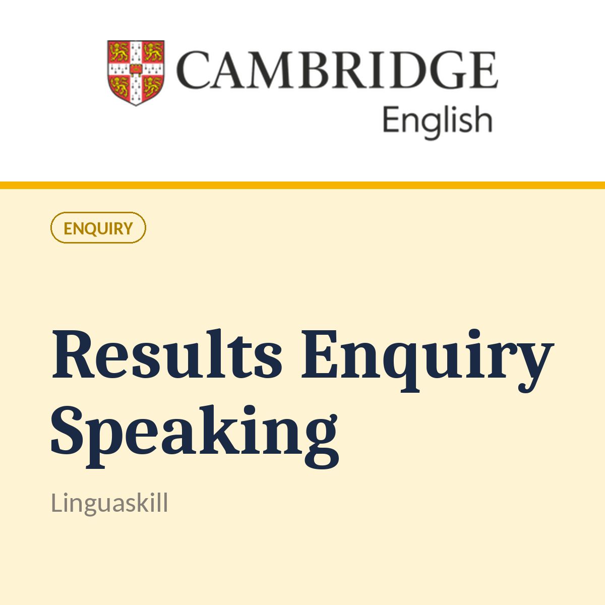 Linguaskill Enquiry on Results - Speaking