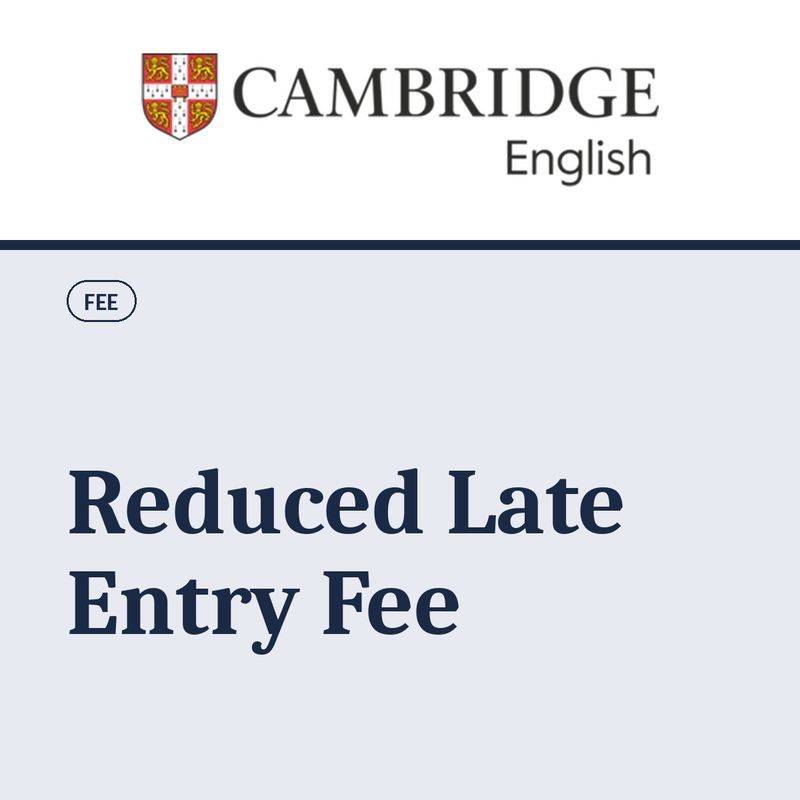 Cambridge reduced Late Entry Fee