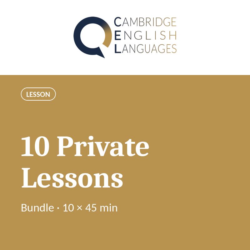 Cambridge English Private Lessons Bundle 10 x 45 min.
