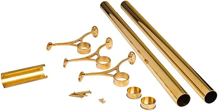 Polished Brass Under Counter Bar Foot Rail Kit by Craftacks India