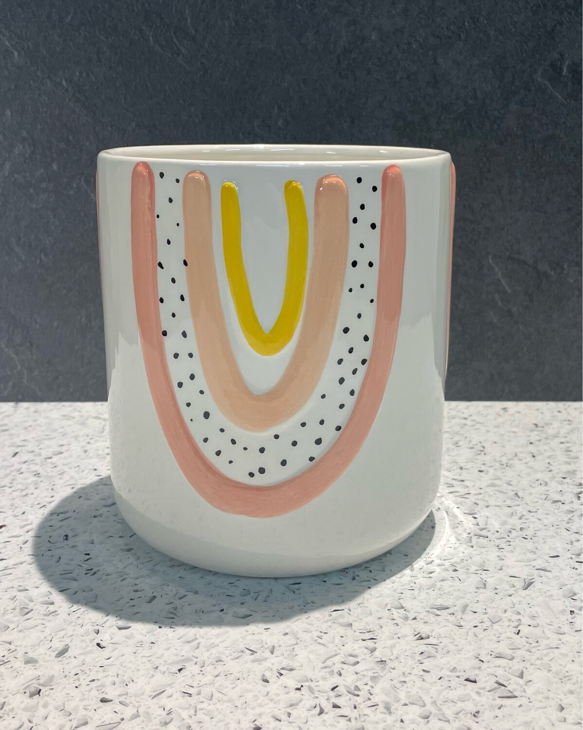 Amber Medium Planter - White 18cm h x 16cm w