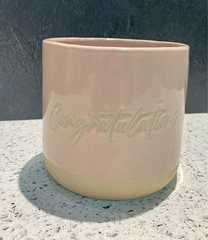 Congratulations Small Planter - Pink Sand - 13cm h x 14cm w Congratulations Small Planter - Pink Sand - 13cm h x 14cm w