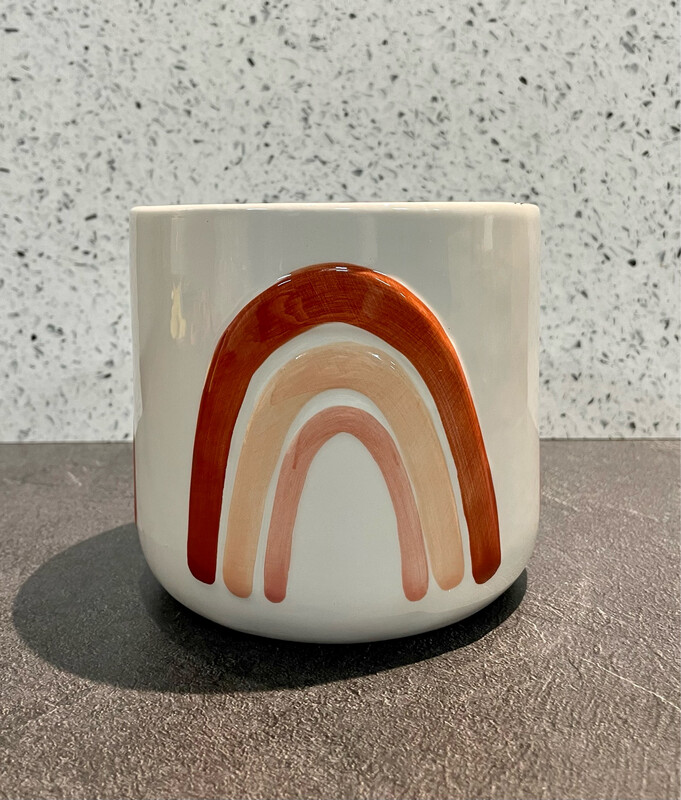 Amber Small Planter - White 14cm h x 14cm w Amber Small Planter - White 14cm h x 14cm w