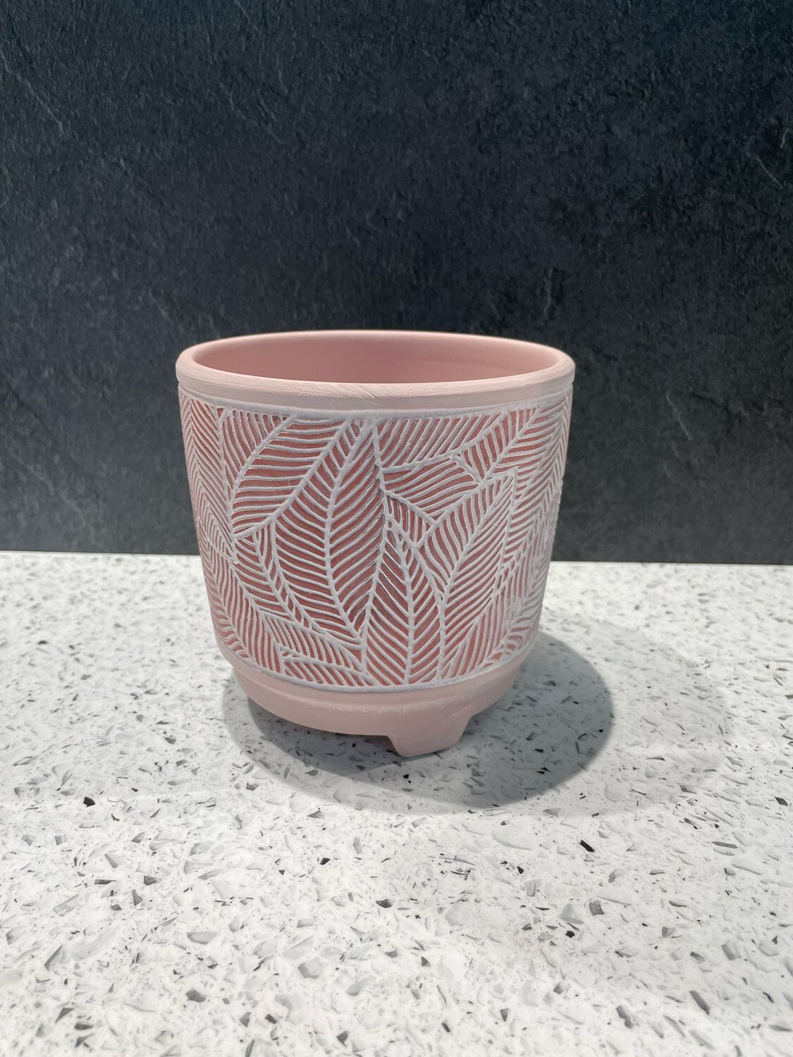 Corby Leaf Small Planter Pink - 13cm H x 13.5cm W
