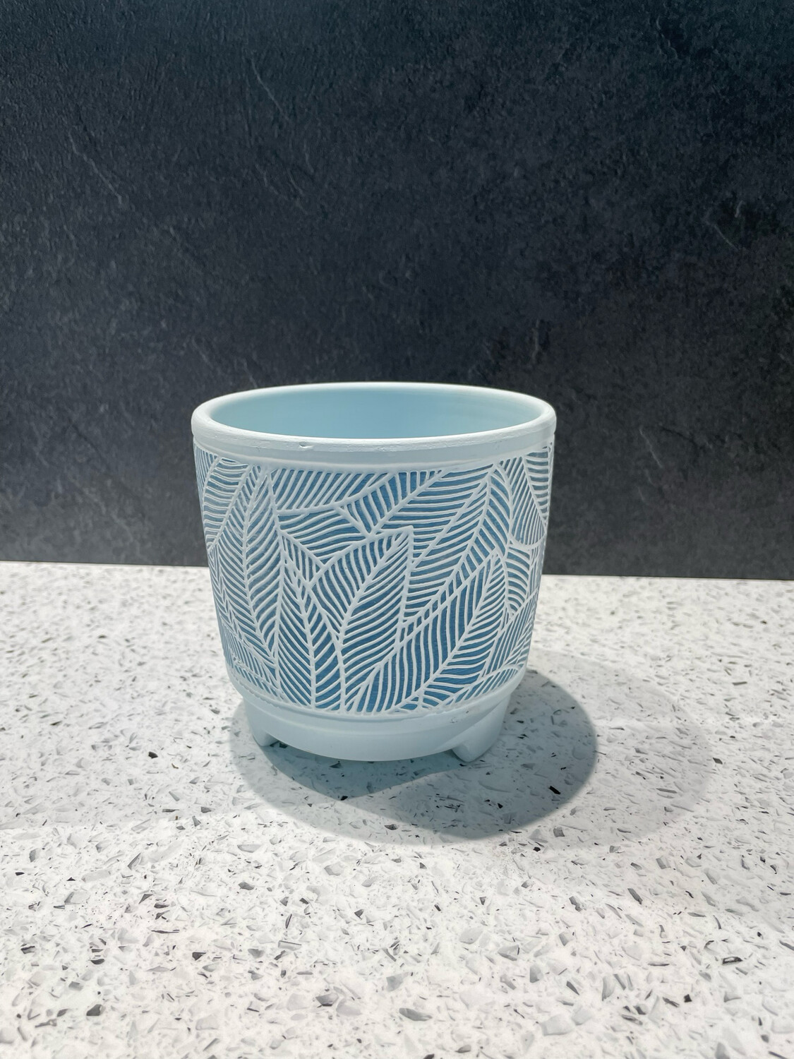 Corby Leaf Small Planter Blue - 13cm H x 13.5cm W