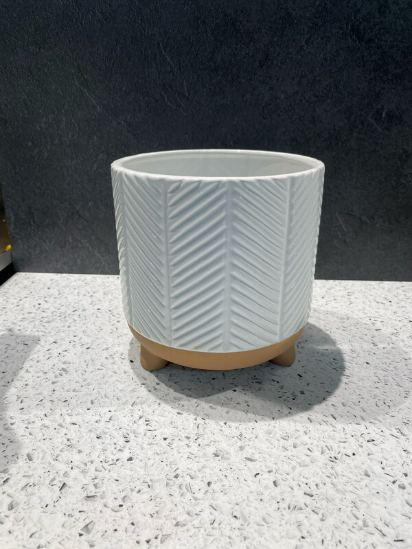 Zari Large Planter White - 18cm H x 17.5cm W