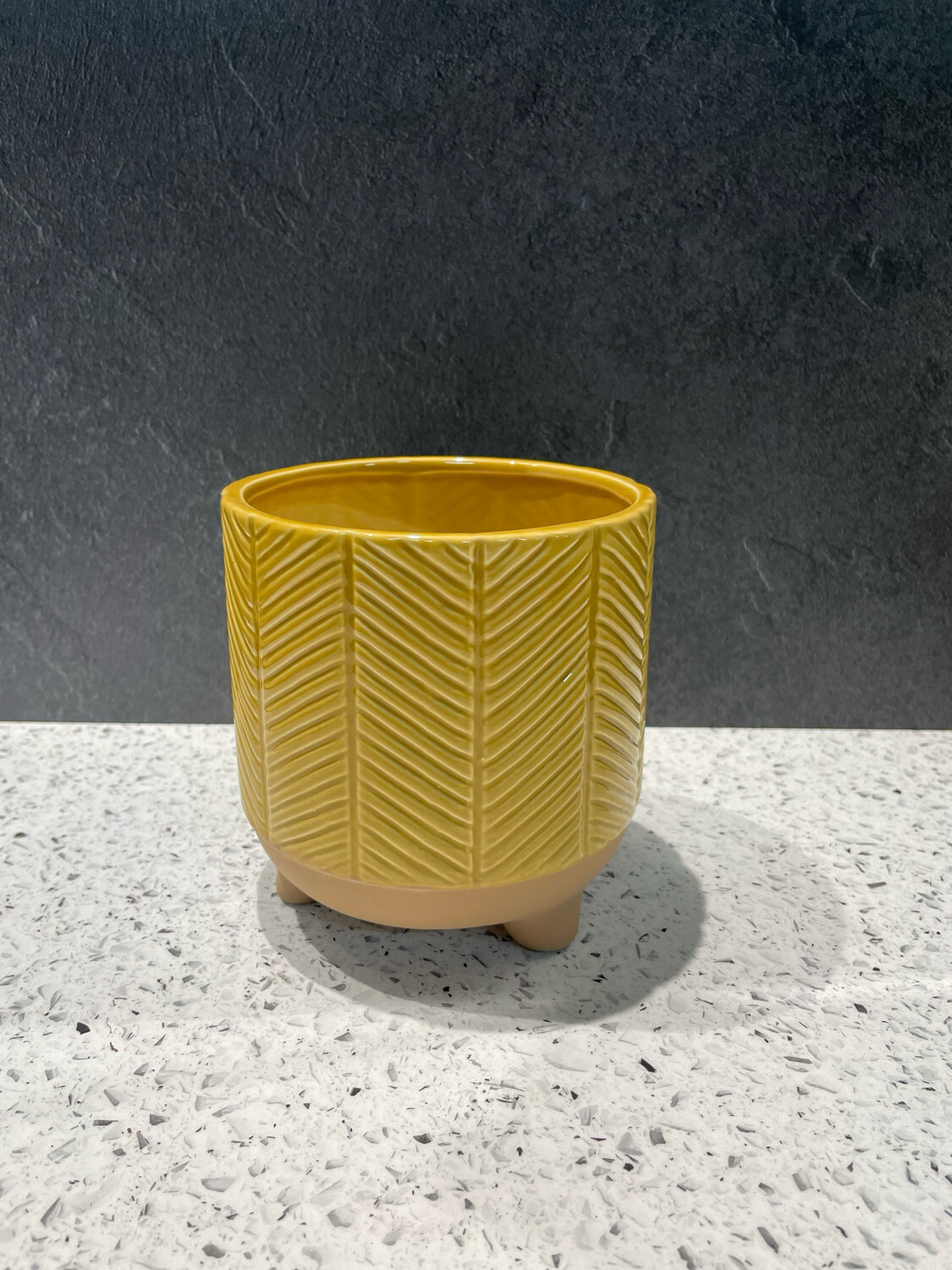 Zari Small Planter Mustard - 14cm H x 13cm W