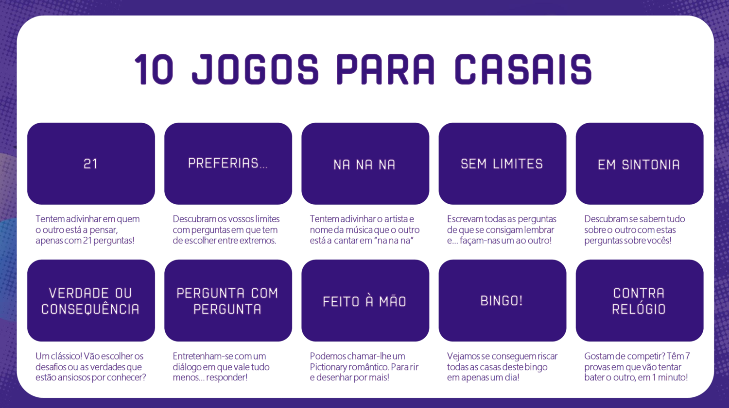 PDF - 10 JOGOS VIRTUAIS (ou não) PARA CASAIS PDF - 10 JOGOS VIRTUAIS (ou não) PARA CASAIS