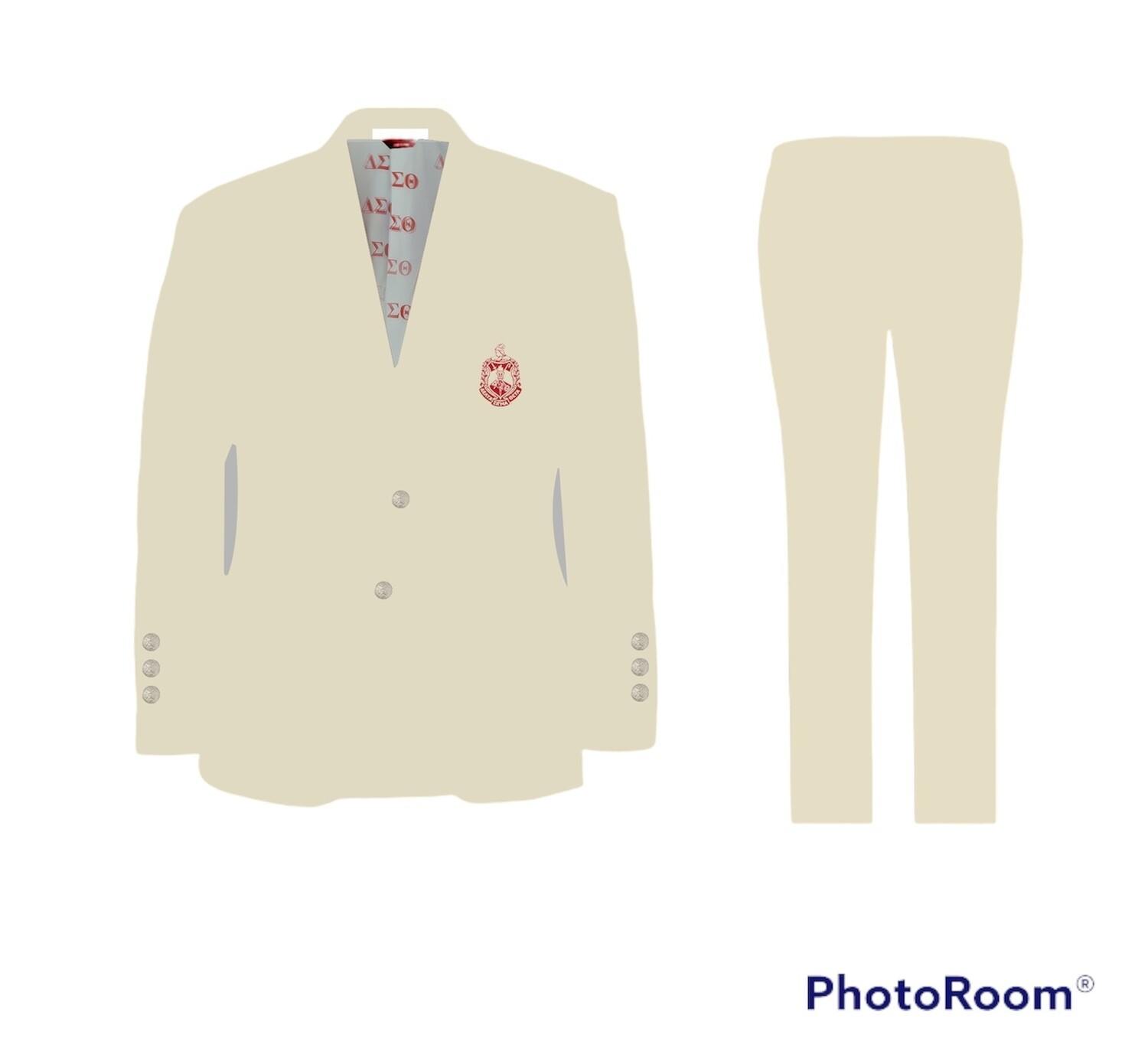 Cream Delta Suit (100% Wool -Super 180) Sizes 28-50