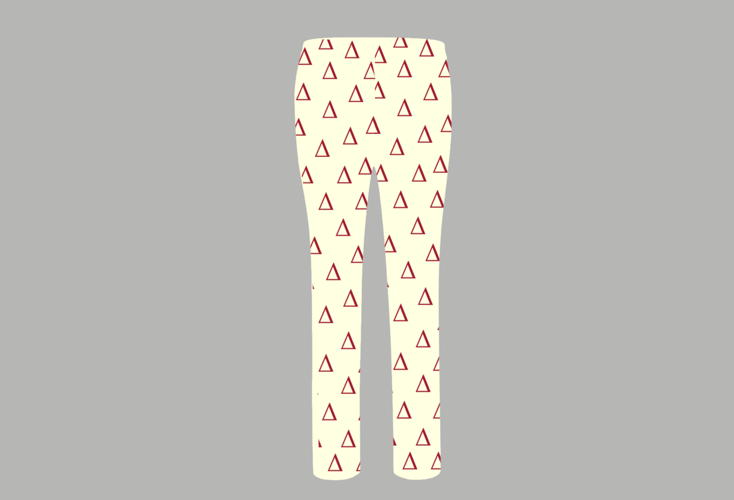 Cream with Crimson Delta Symbols Pants  (Wool/Cotton Blend) - Waist Sizes 22-50