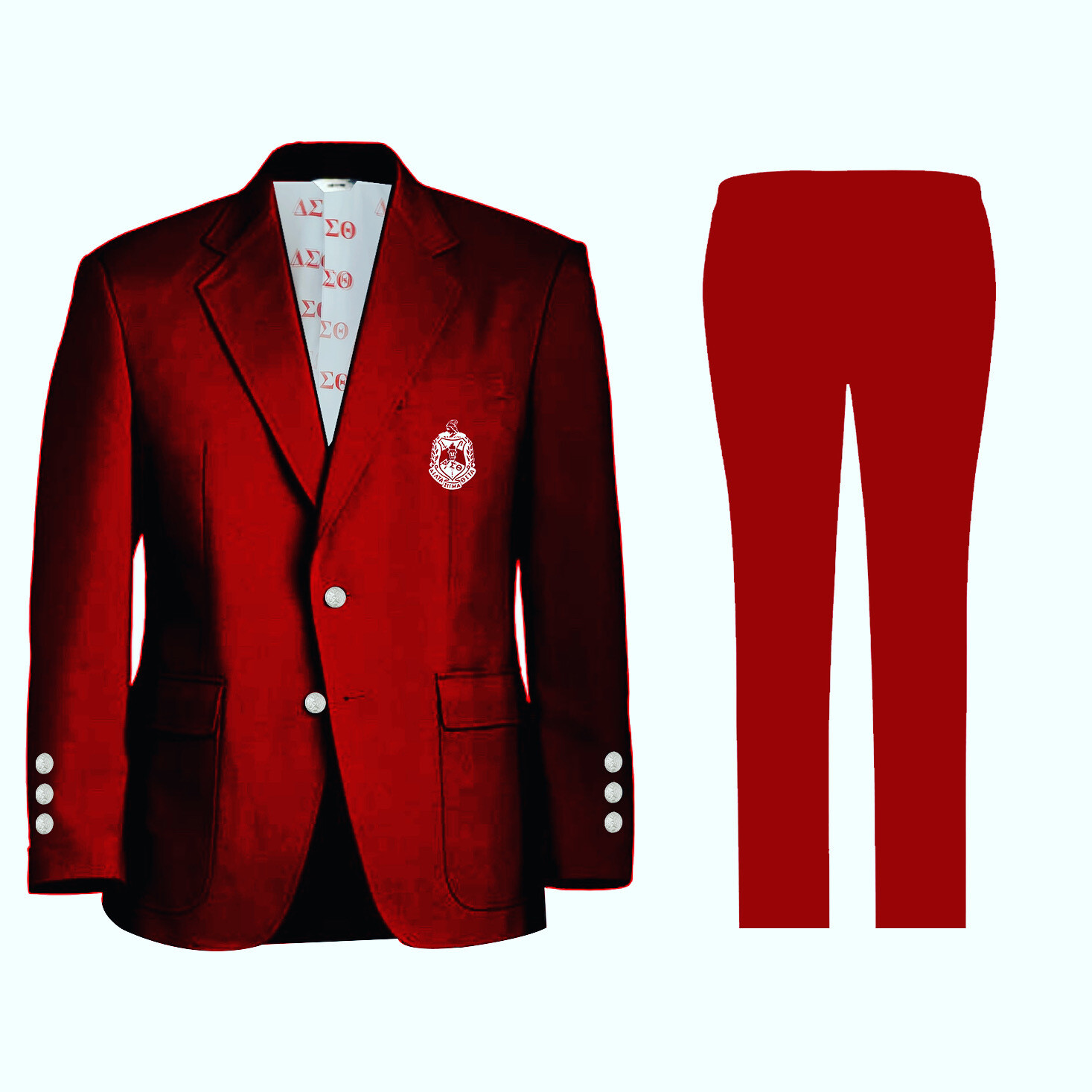 Crimson Delta Suit (100% Wool -Super 180) Sizes 28-50
