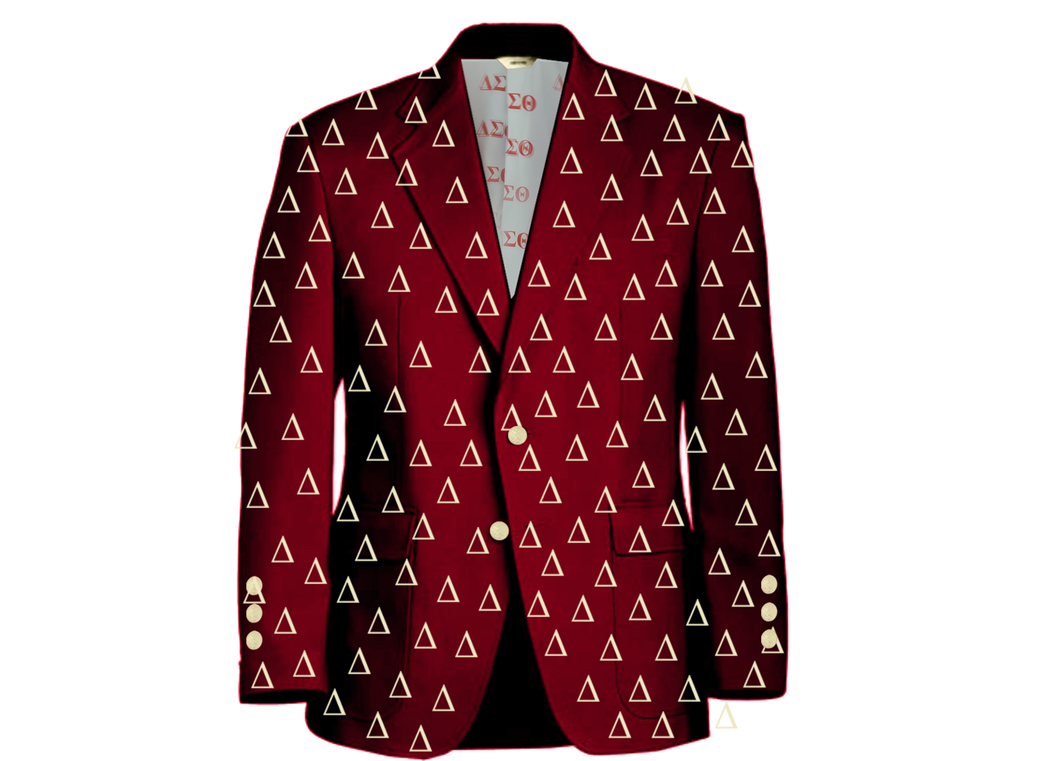 Crimson with Cream Delta Symbols Delta Blazer (Wool/Cotton Blend) Sizes 28-50