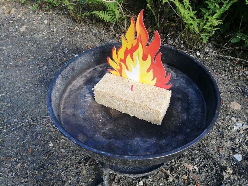 „Feuerziegel“ - Brennelement für Feuerschale/ Gartenfackel uvm.
