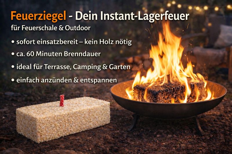 „Feuerziegel“ - Brennelement für Feuerschale/ Gartenfackel uvm.