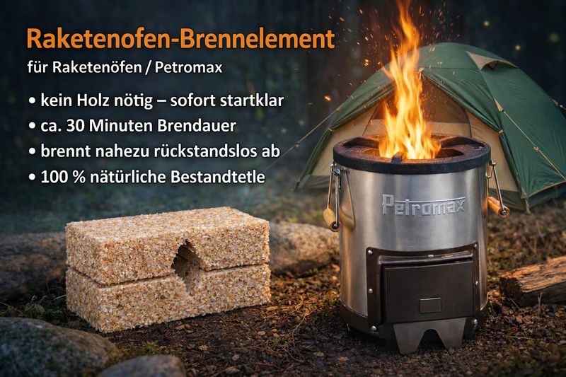 „Rakete“ - Brennelement für Raketenöfen