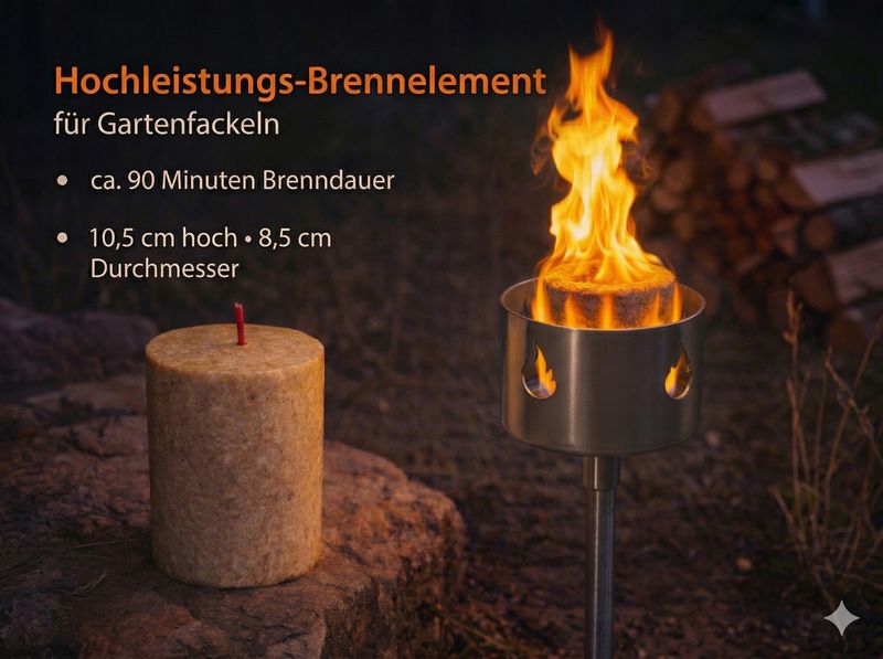 „Nachtlicht“ - Brennelement für Gartenfackel