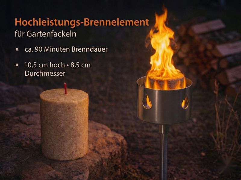 „Nachtlicht“ - Brennelement für Gartenfackel