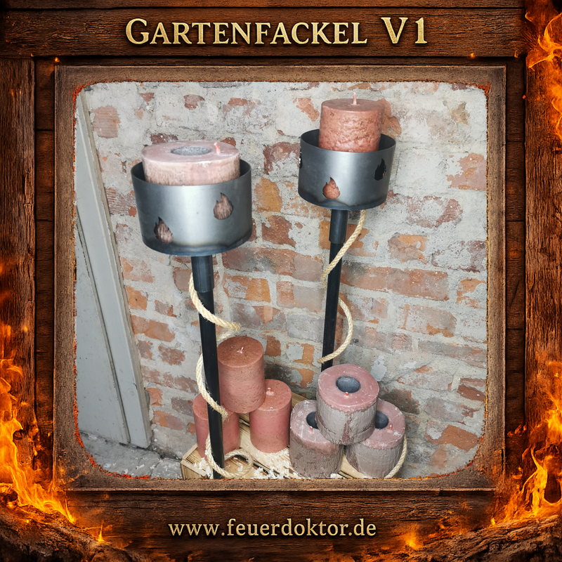 Gartenfackel V1 aus Stahl