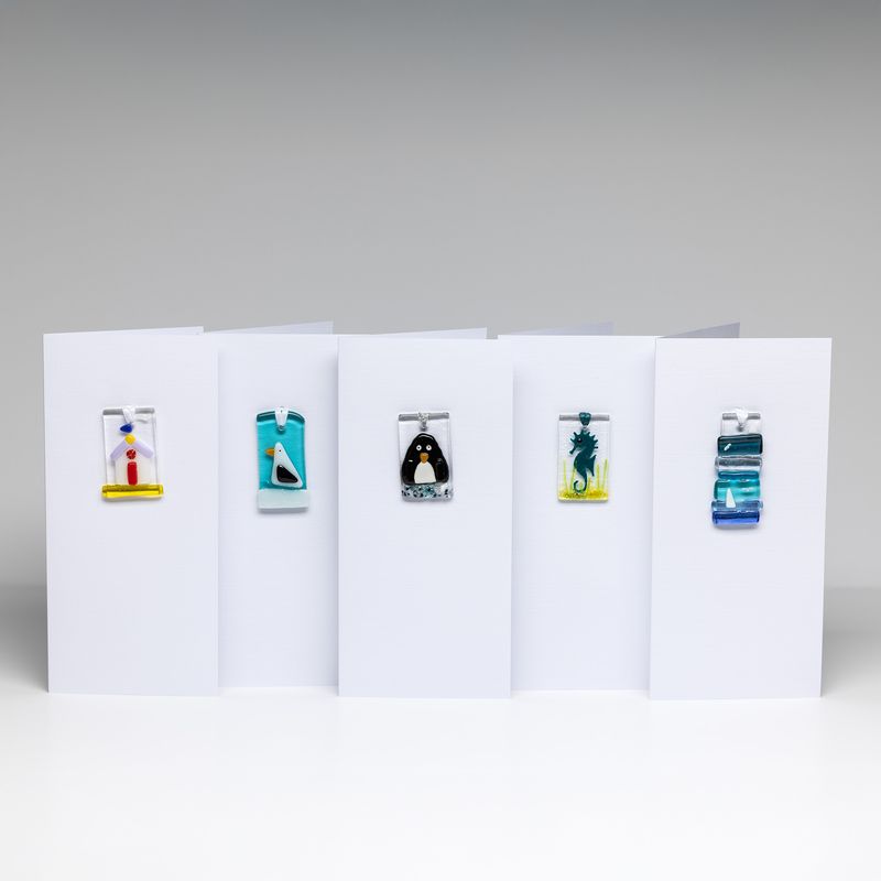 5x Coastal inspired keepsake cards
