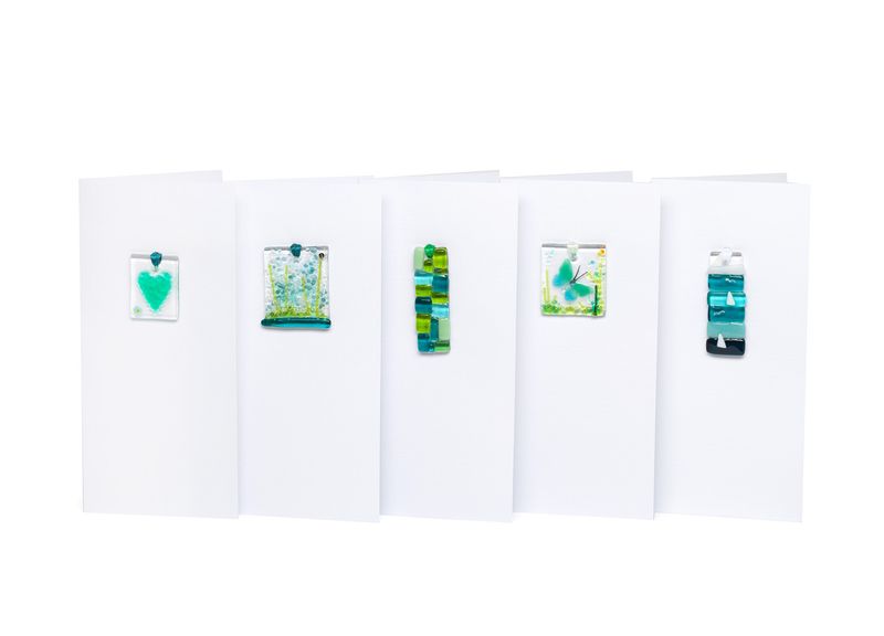 5x Gorgeous Tealy Coloured Cards