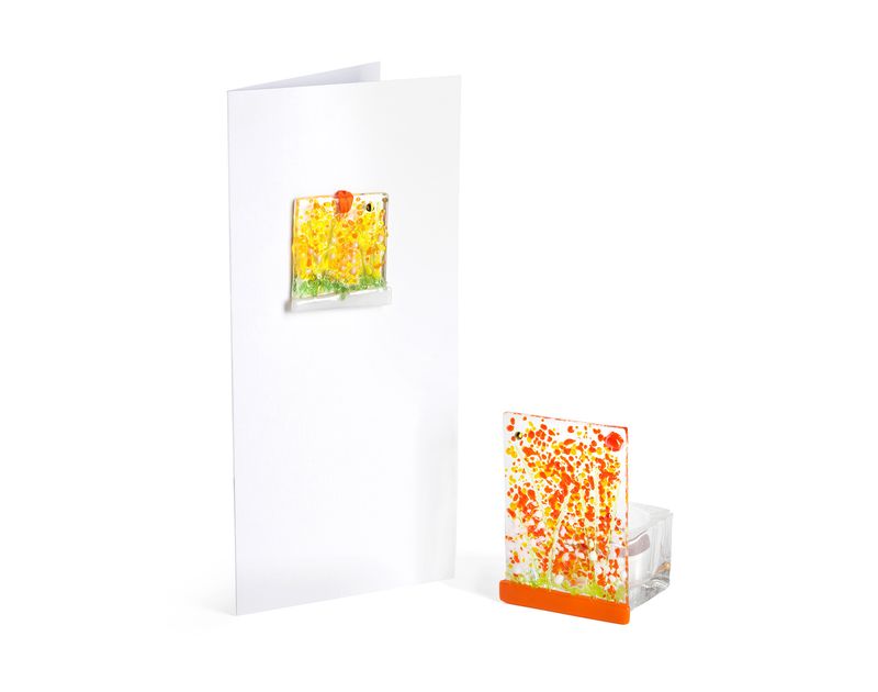 Cheerful Oranges Meadow Tea Light Gift Set