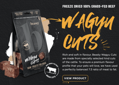 Beasty Freeze Dried Beef Pet Treat | Wagyu/Angus/Organ/Tendon Chew Beasty Freeze Dried Beef Pet Treat | Wagyu/Angus/Organ/Tendon Chew