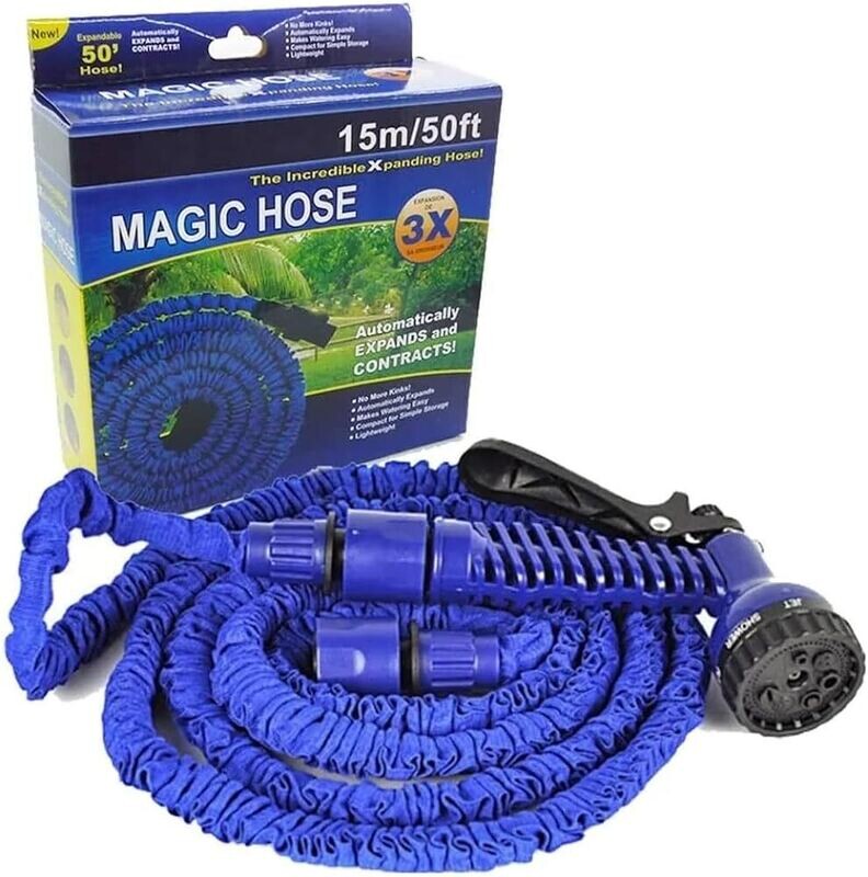 15m/30m/60m Magic Expanding Garden Water Hose With Spray Gun