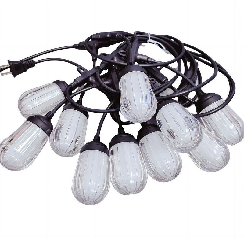 Loofah String Lights with Hooks and Extension Port - 5m (10 Bulb - 220V) Warm White