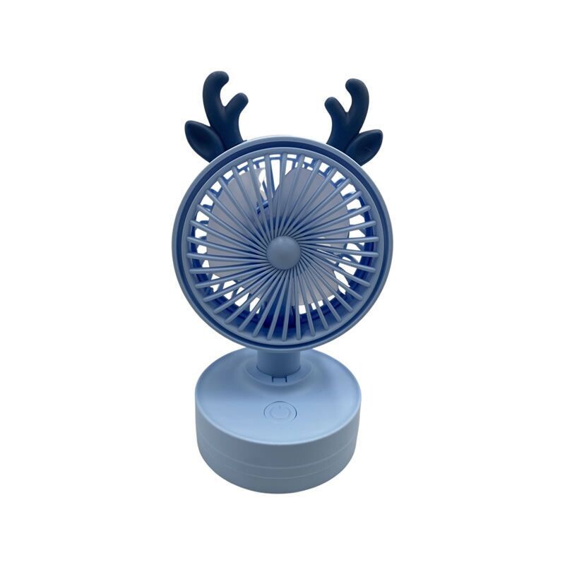 Mini Desktop Fan with Antlers - Rechargeable - Stylish - 3 Speed