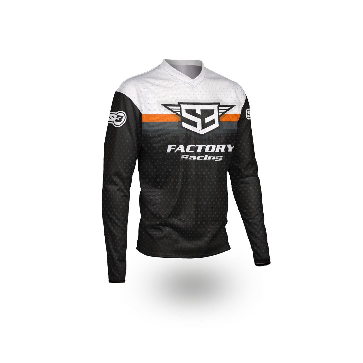 S3 ENDURO RACING BLACK/ORANGE  COLLECTION, Jersey: Small