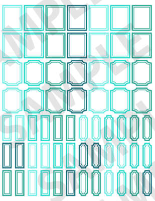Turquoise - Small Labels Embellishments