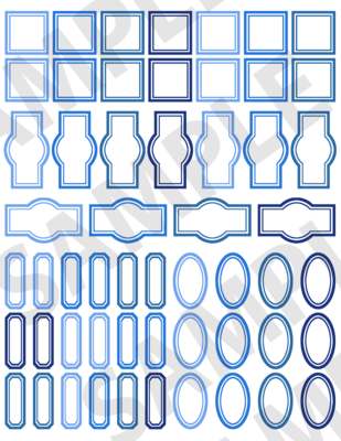 Blue - Variant (Small) Labels Embellishments