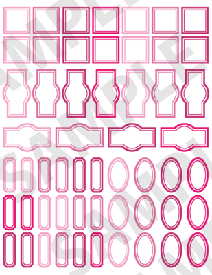 Pink - Variant (Small) Labels Embellishments