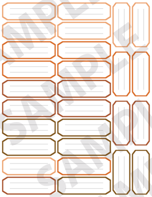 Orange - Journaling Labels Embellishments