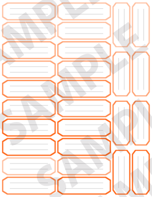 Bright Orange - Journaling Labels Embellishments