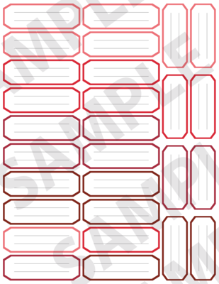Red - Journaling Labels Embellishments
