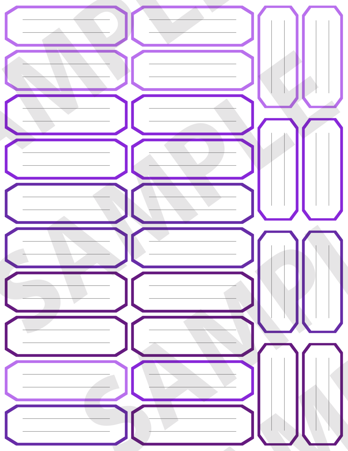 Purple - Journaling Labels Embellishments