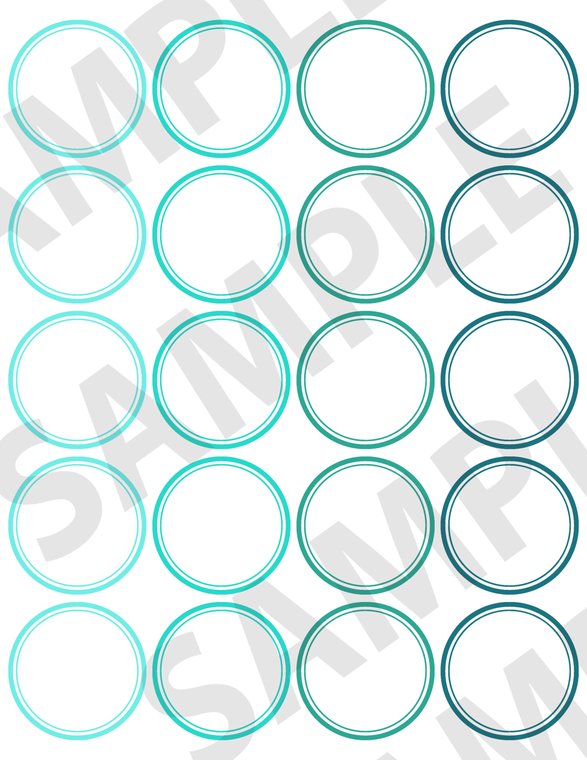 Turquoise - 2 Inch Circular Labels Embellishments