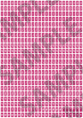 White Text Pink 2 - 'Feeling Good' Tiny Numbers
