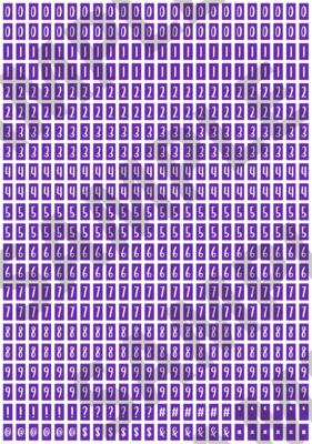 White Text Purple 2 - 'Feeling Good' Tiny Numbers