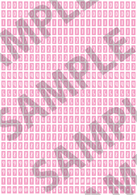 White Text Pink 1 - 'Feeling Good' Tiny Numbers