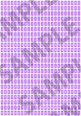 White Text Purple 1 - 'Feeling Good' Tiny Numbers