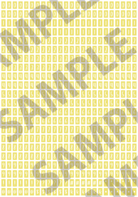 White Text Yellow 1 - 'Feeling Good' Tiny Numbers